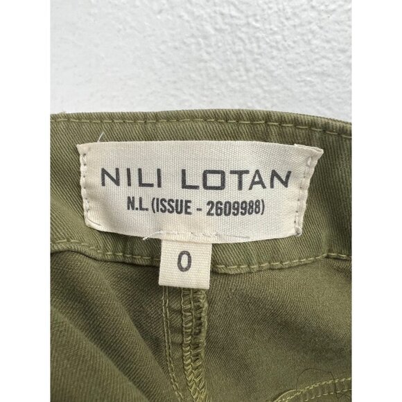 NILI LOTAN Jenna Pant with Tape Khaki Pants, Military Army Olive Green, Size 0 - Picture 7 of 9